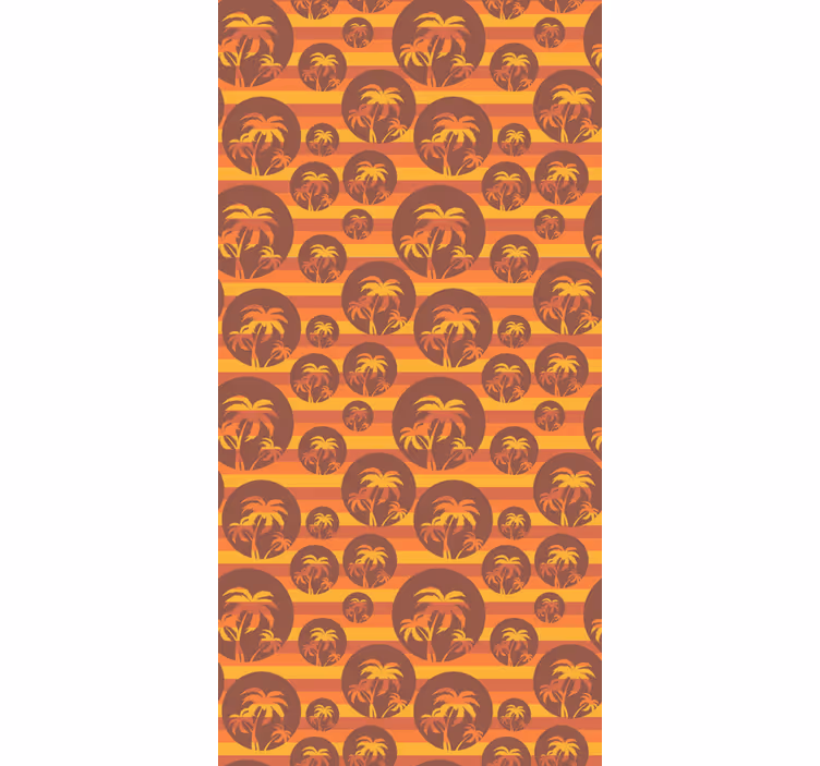 Tapete natur retro sonnenuntergang und palmen kühlschrank - TenStickers