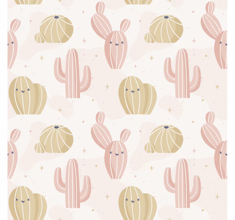 Tapete natur mit niedlichem kaktusmuster - TenStickers