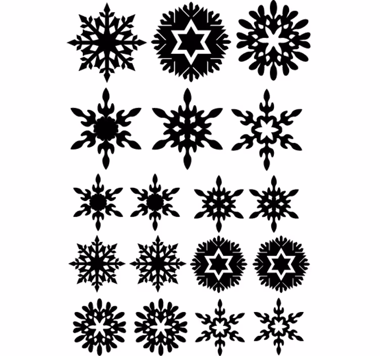 Weihnachtstapete mit schwarzen schneeflocken - TenStickers