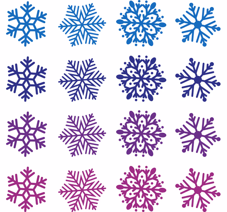 Weihnachtstapete mit lila und blauen schneeflocken - TenStickers
