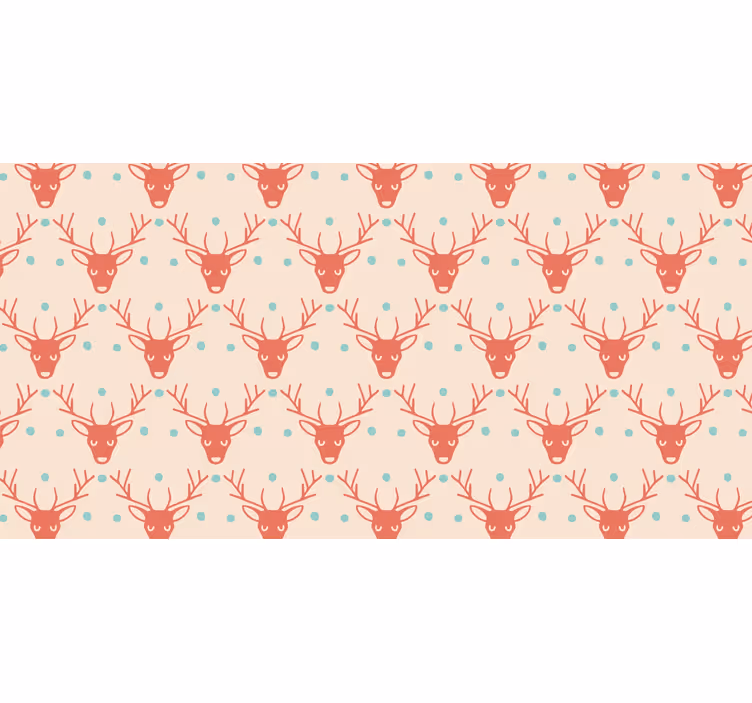 Weihnachtstapete mit rotem rentier-muster - TenStickers
