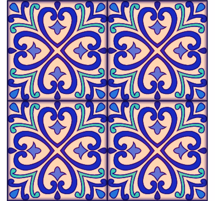 Fliesen tapete mit talavera blumen - TenStickers