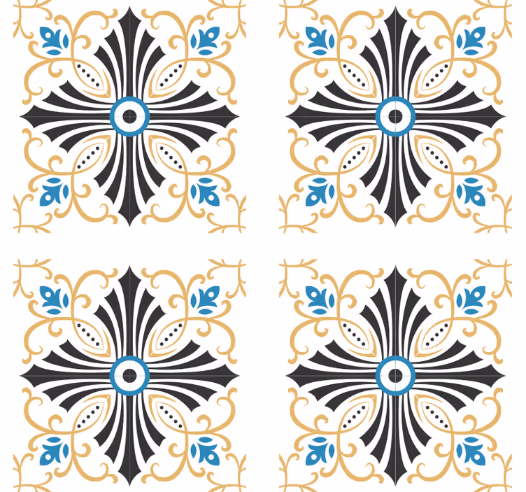 Ornament tapete im vintage-kreuzspiral-design - TenStickers