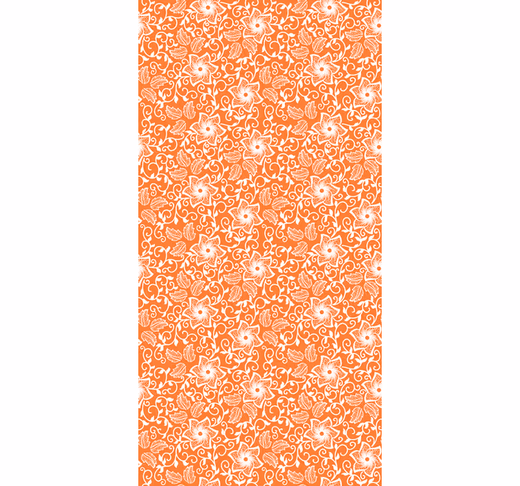 Blumentapete im orangefarbenen paisleymuster - TenStickers