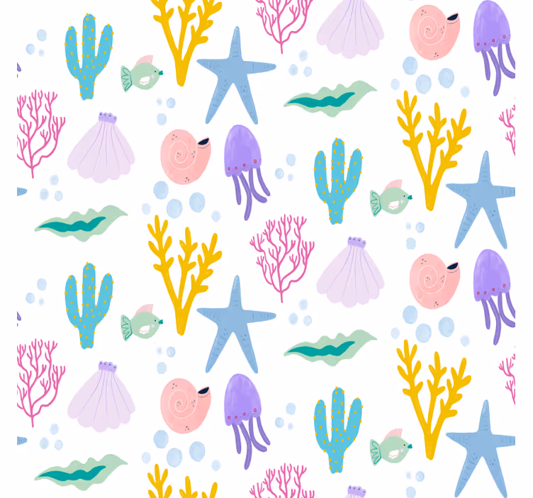 Tapete schlafzimmer mit kindermotiv unterwasserwelt - TenStickers
