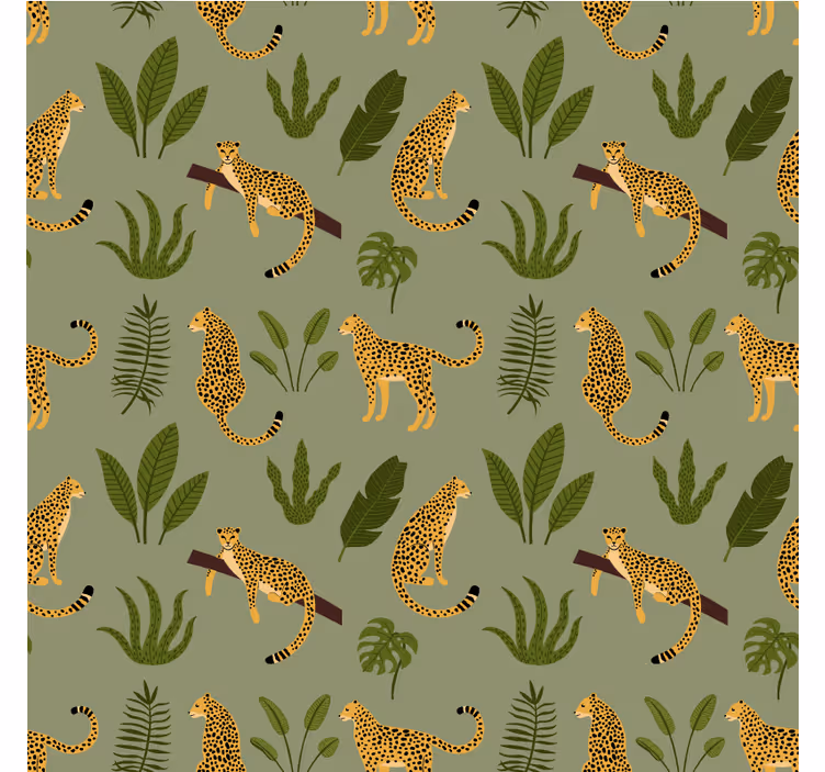 Tapete schlafzimmer im floralen dschungel leopard design - TenStickers
