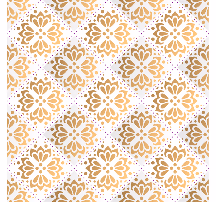 Tapete wohnzimmer mit goldenem mandala-muster - TenStickers
