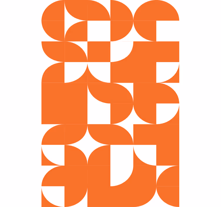 Muster tapete orange kreisförmiges geometrisches muster - TenStickers