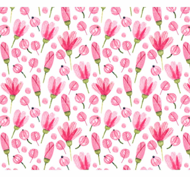 Tapete wohnzimmer mit pinkem blumenmuster - TenStickers
