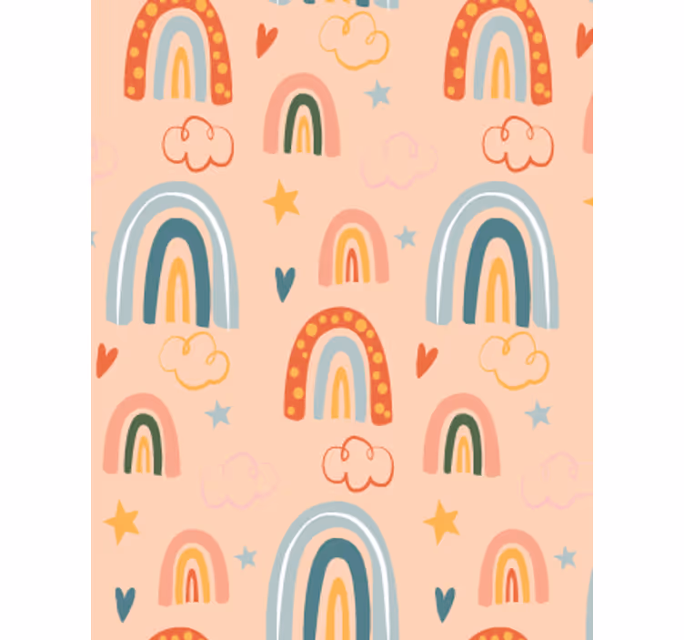 Tapete kinderzimmer sanfte regenbögen pastellfarben - TenStickers