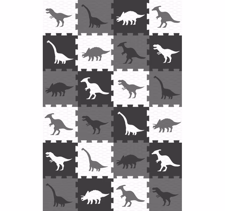 Tapete tiere graues tierpuzzle - TenStickers