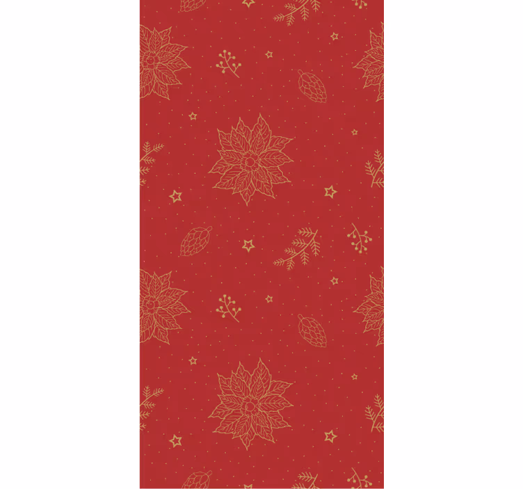 Weihnachtstapete mit vintage blumenmuster - TenStickers