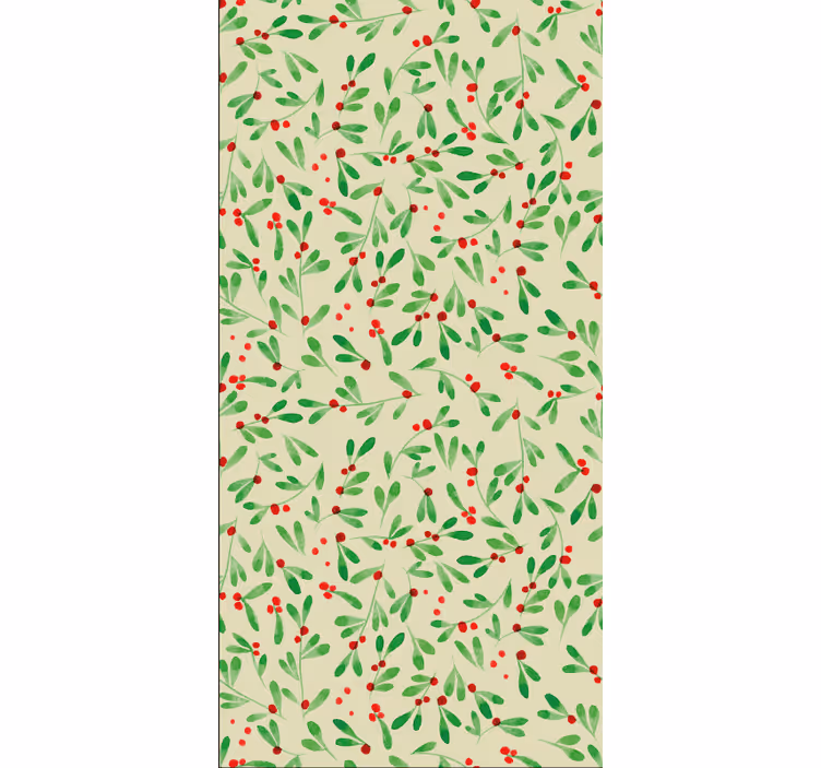Weihnachtstapete mit beerenmuster - TenStickers