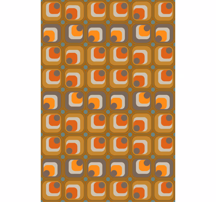 Büro tapete im 70er retro quadrat design - TenStickers