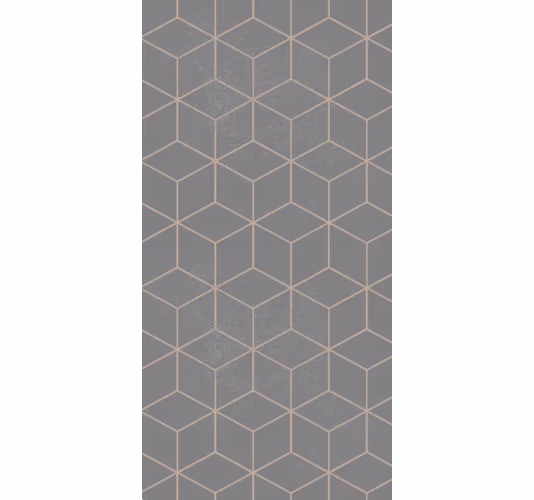 Büro tapete mit geometrischem grauem sechseckmuster - TenStickers