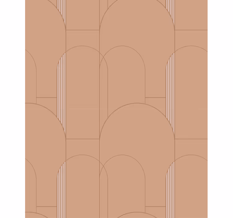 Tapete esszimmer mit terracotta geometrischem kreismuster - TenStickers