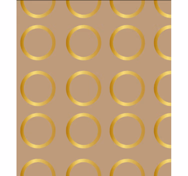 Tapete esszimmer mit geometrischem muster goldene kreise - TenStickers