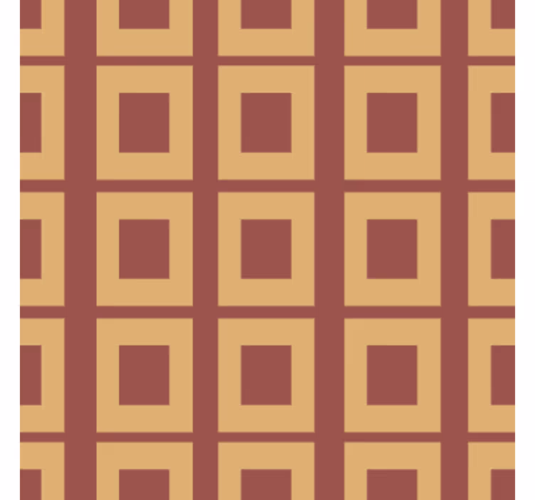Tapete esszimmer geometrisches muster orange quadrate - TenStickers