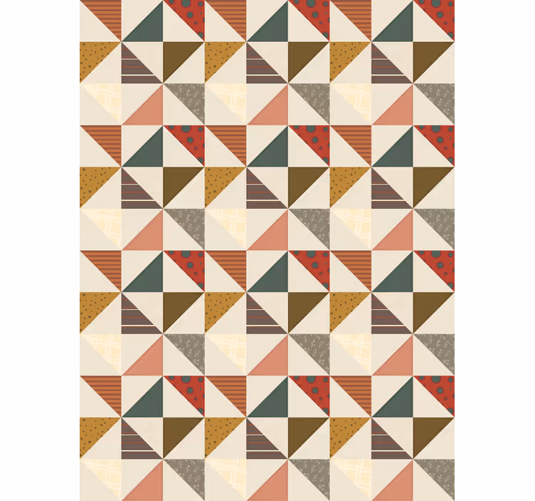 Tapete esszimmer geometrisches patchwork-dreiecksmuster - TenStickers