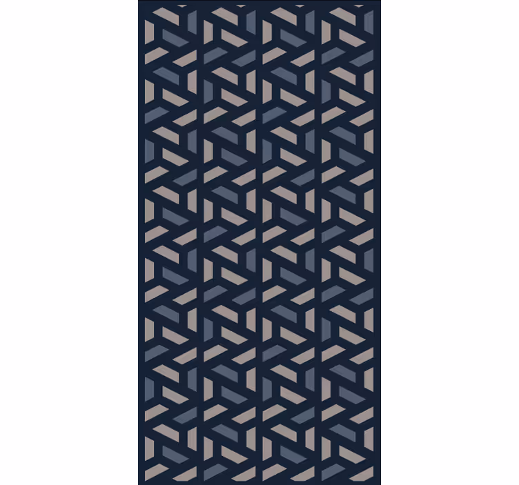 Tapete esszimmer geometrisches muster in blau und grau - TenStickers