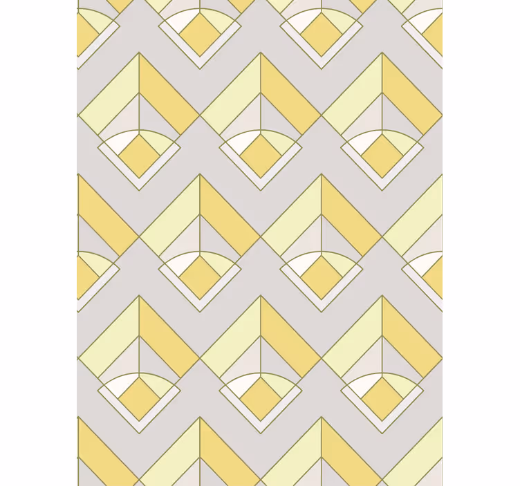 Tapete geometrische muster gelb und grau - TenStickers