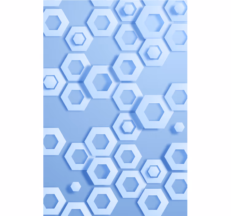 Tapete geometrische muster in hexagonal blau - TenStickers