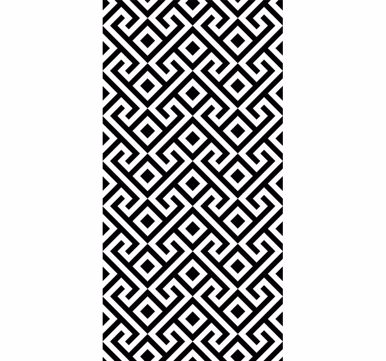 Tapete geometrische muster in kräftigem schwarz-weiß - TenStickers