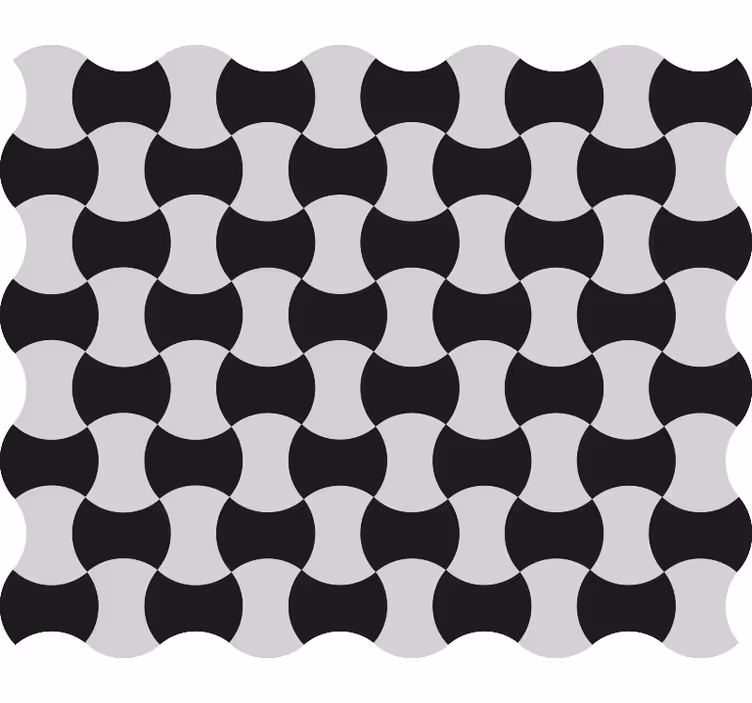 Tapete geometrische muster schwarz-weiß kurven - TenStickers