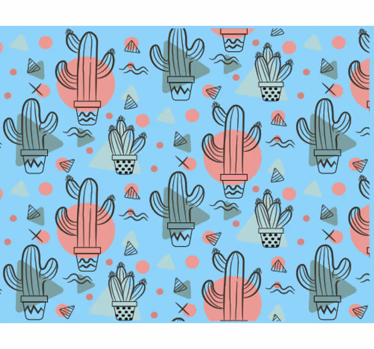 Tapete natur mit kaktusmuster - TenStickers