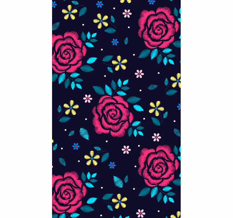 Tapete natur dunkle rosen - TenStickers