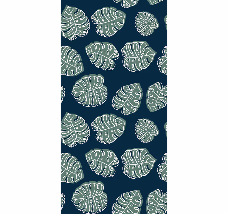 Tapete natur mit grüner und blauer monstera - TenStickers
