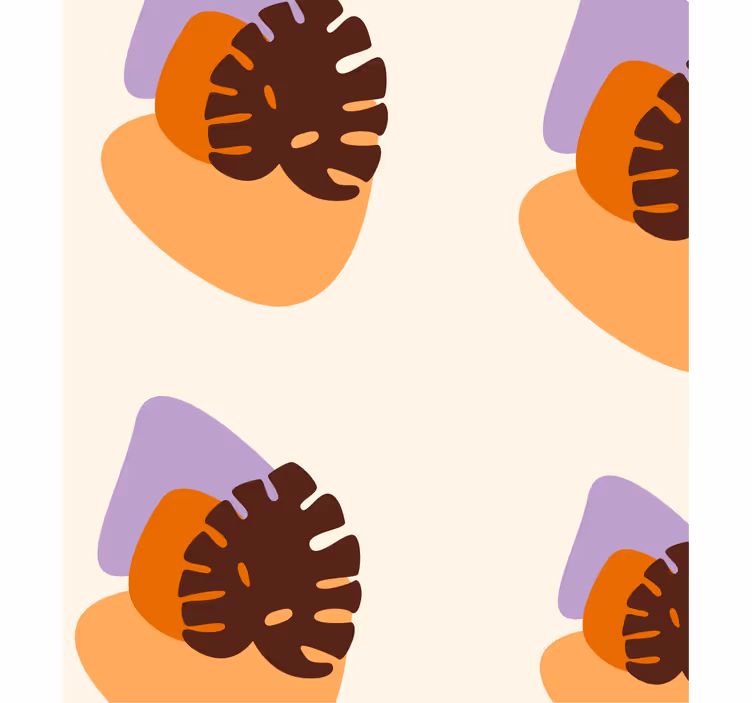 Tapete natur bunte blattformen - TenStickers