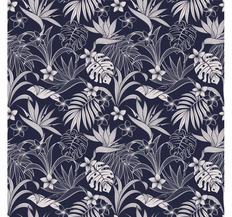 Tapete natur mit tropischem blumenmuster - TenStickers