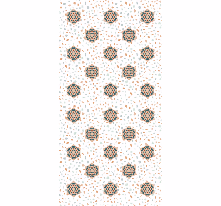 Tapete textur terrazzo mit blumen - TenStickers