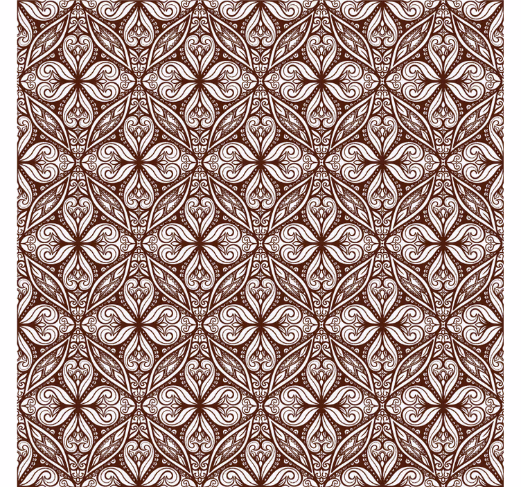 Retro tapete mit braunem blumenmuster - TenStickers