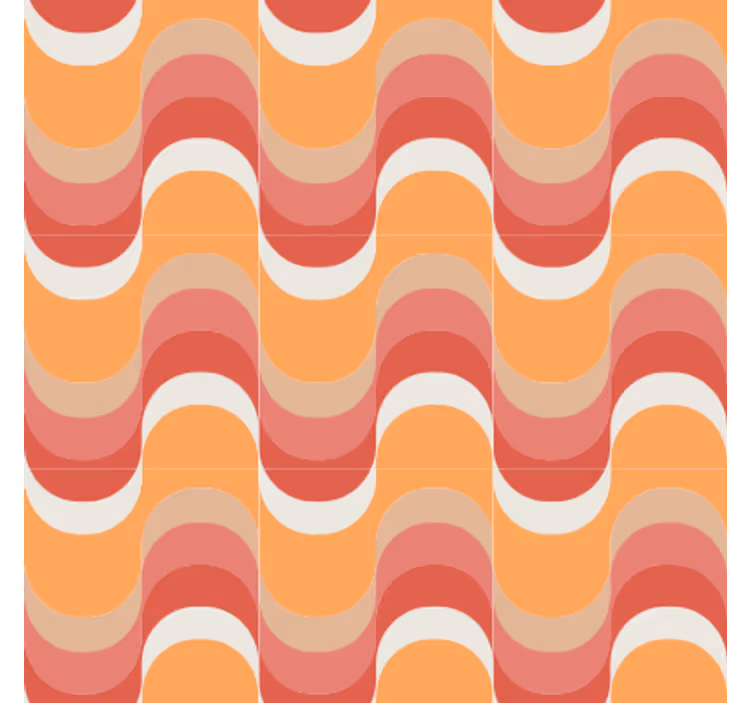 Retro tapete mit lebhaftem wellenmuster - TenStickers