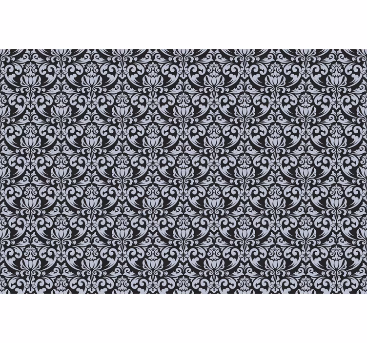 Fliesen tapete graues und schwarzes barockmosaik - TenStickers