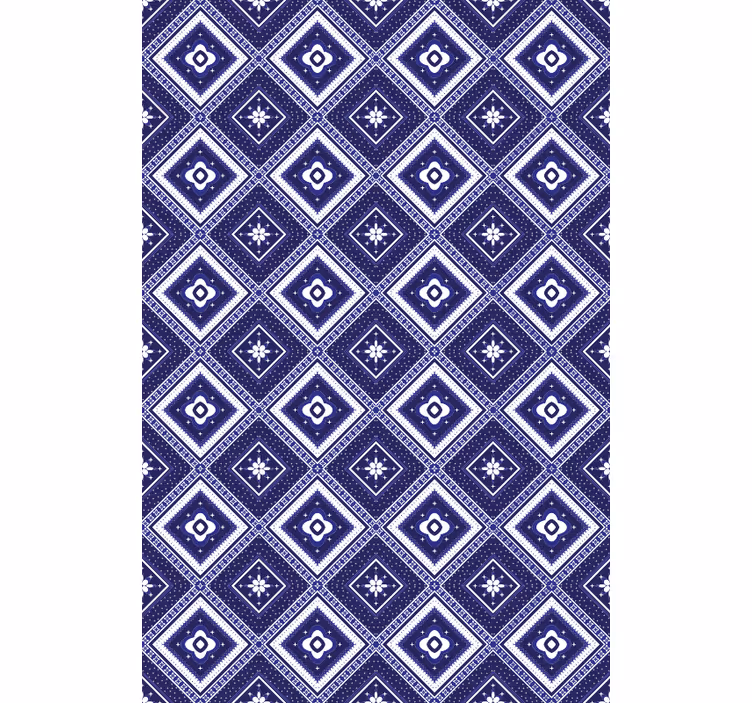 Fliesen tapete mit blauem diamantenmotiv - TenStickers