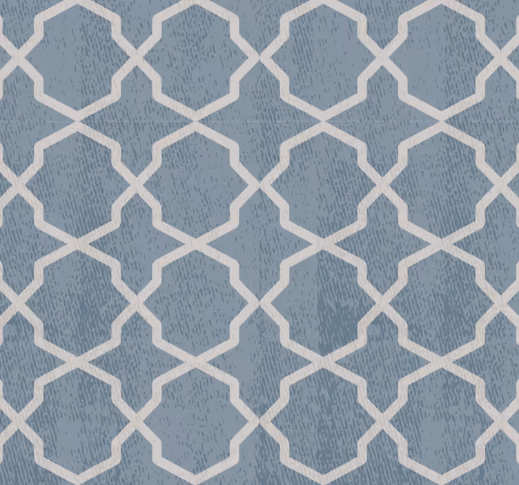 Fliesen tapete mit geometrischem blauen muster - TenStickers
