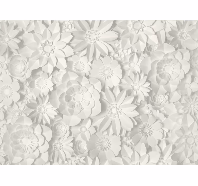 Tapete wohnzimmer white paper bloom - TenStickers