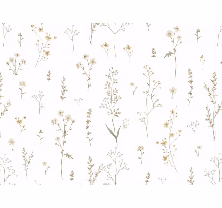 Tapete wohnzimmer minimalistische feldblumen - TenStickers
