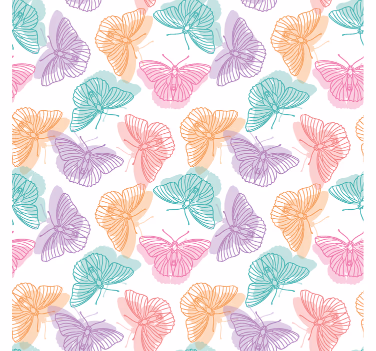 Tapete schmetterling bunte silhouette - TenStickers