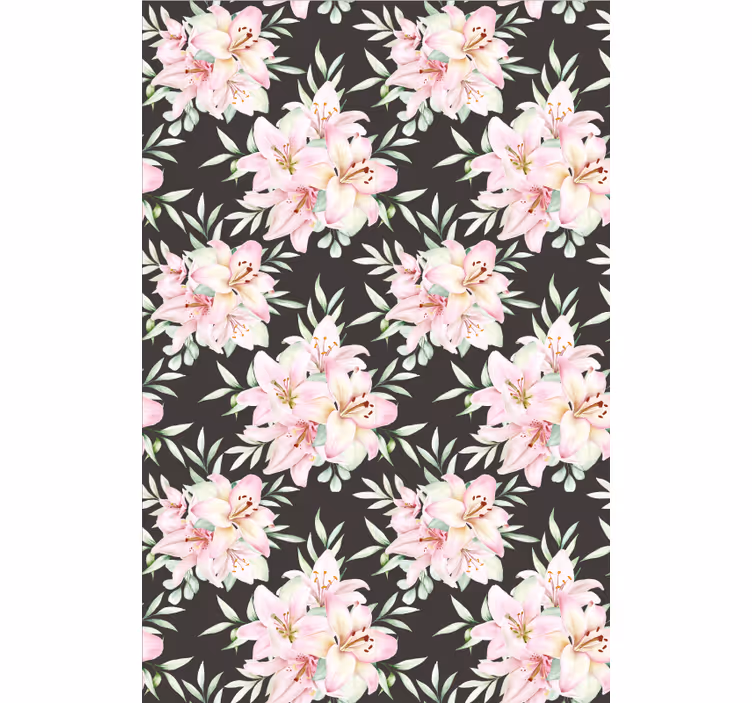 Tapete flur aquarell lilien blumenmuster - TenStickers