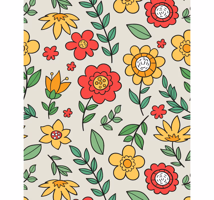 Tapete flur lebhaft buntes muster - TenStickers