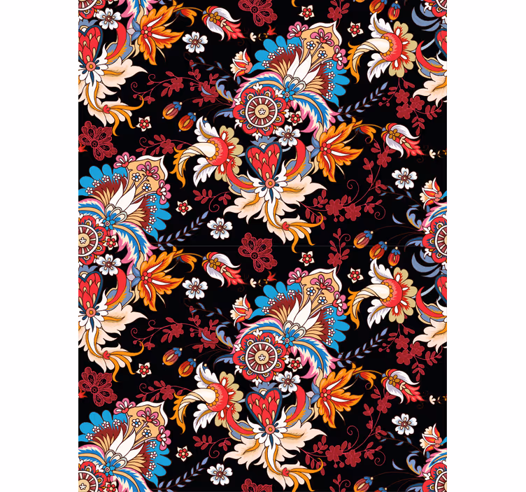 Tapete flur mit lebhaftem blumenmuster - TenStickers
