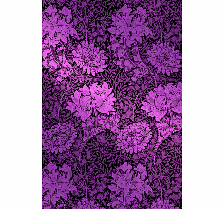 Tapete flur lila botanisches motiv - TenStickers