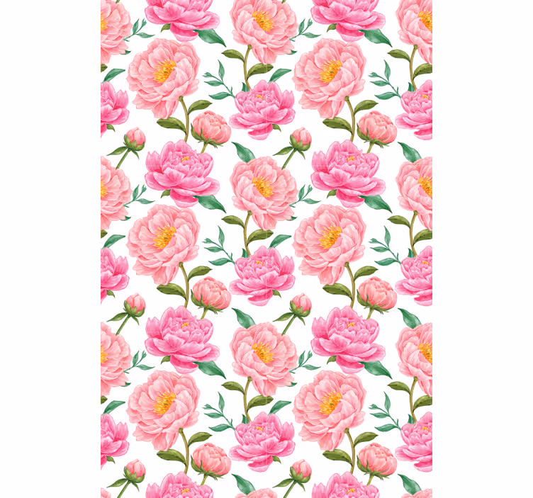 Tapete klassisch mit rosa blumen - TenStickers