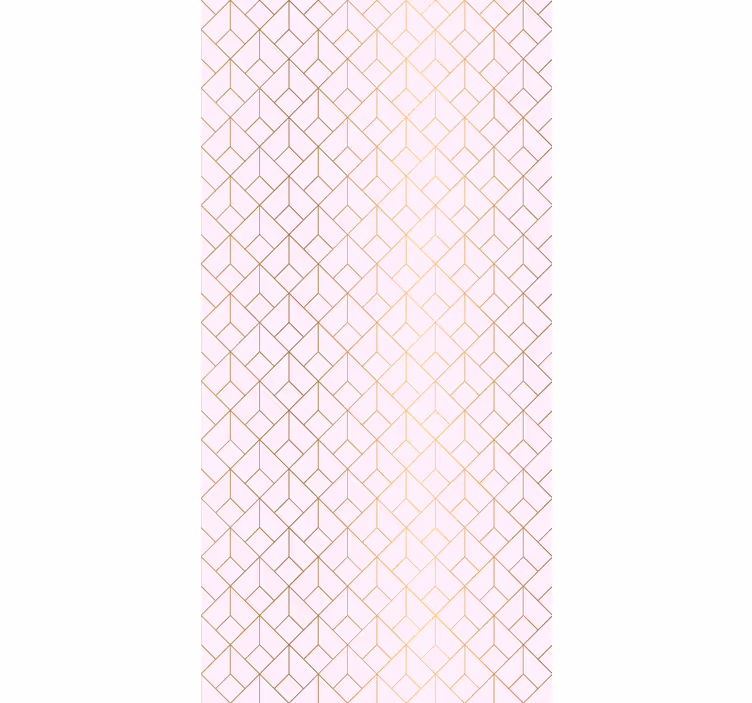 Tapete klassisch pink mit goldenen linien muster - TenStickers