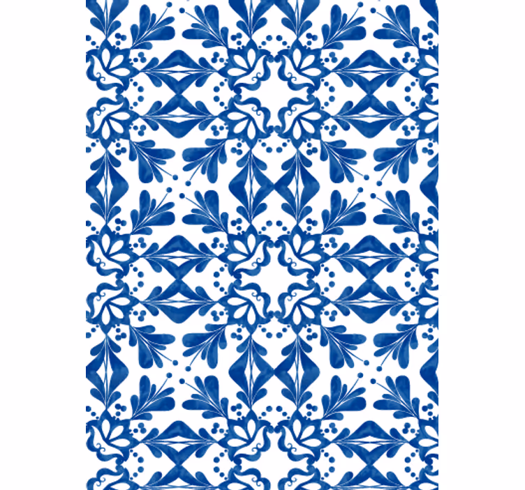 Tapete wohnzimmer im blauen vintage-muster - TenStickers