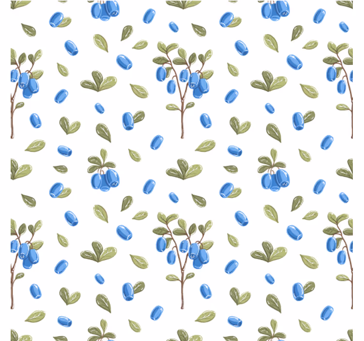 Tapete wohnzimmer botanisches blau-muster - TenStickers